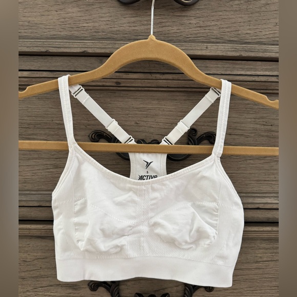 Old Navy Other - Old Navy Active Sports Bra White Racerback Spandex Adjustable Straps